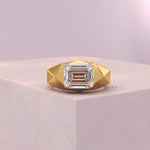 Load image into Gallery viewer, 4.00CT Emerald Cut Lab Grown Diamond Ring, Men's Solitaire Ring, Classic Wedding Ring, Anniversary Gift Ring, White Gold Engagement Ring image 5