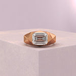 Load image into Gallery viewer, 4.00CT Emerald Cut Lab Grown Diamond Ring, Men's Solitaire Ring, Classic Wedding Ring, Anniversary Gift Ring, White Gold Engagement Ring image 8
