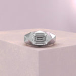 Load image into Gallery viewer, 4.00CT Emerald Cut Lab Grown Diamond Ring, Men's Solitaire Ring, Classic Wedding Ring, Anniversary Gift Ring, White Gold Engagement Ring image 1