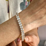 Load image into Gallery viewer, Radiant Cut Lab Grown Diamond Tennis Bracelet, IGI Certified Lab diamond Bracelet For Wedding Gift, Radiant Diamond Anniversary Bracelet