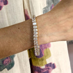 Load image into Gallery viewer, Radiant Cut Lab Grown Diamond Tennis Bracelet, IGI Certified Lab diamond Bracelet For Wedding Gift, Radiant Diamond Anniversary Bracelet