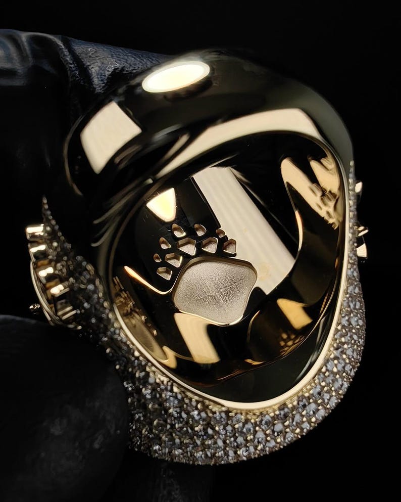 unique spider web iced out ring