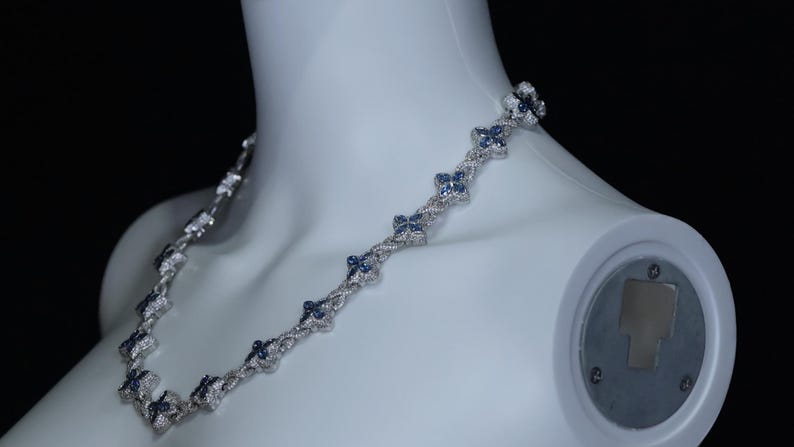Mens Blue Diamond Necklace