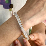 Load image into Gallery viewer, Radiant Cut Lab Grown Diamond Tennis Bracelet, IGI Certified Lab diamond Bracelet For Wedding Gift, Radiant Diamond Anniversary Bracelet