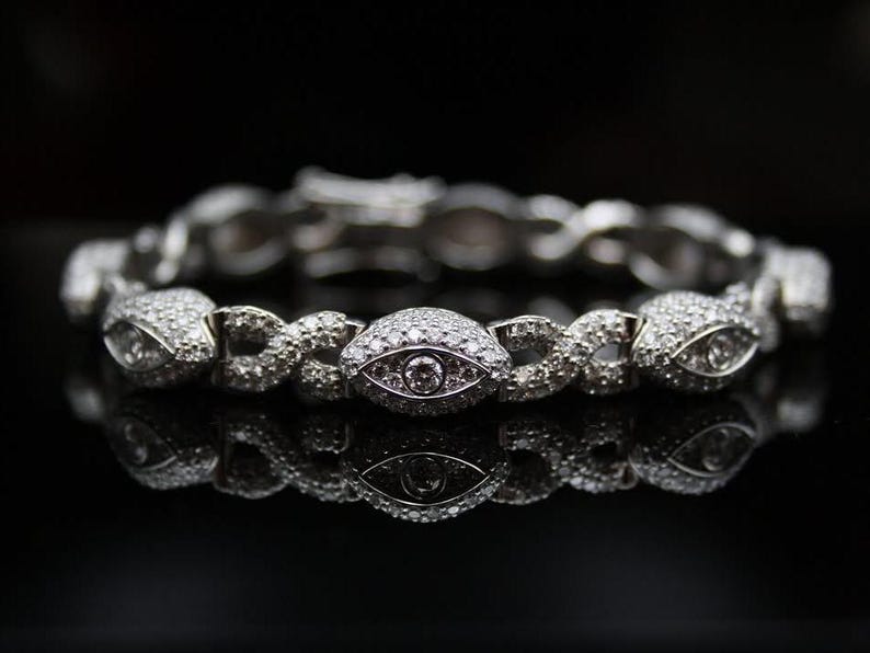 iced out evil eye bracelet
