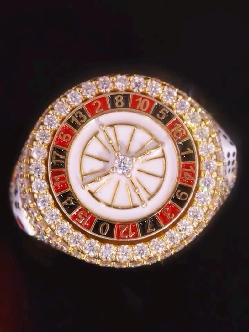 luxury hip hop jewelry roulette statement ring