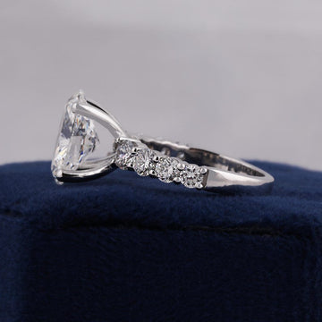 4.50 Carat Oval Lab Grown Diamond Engagement Ring: Pave 14K Gold, IGI Certified image 2