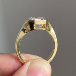 Load image into Gallery viewer, 2CT Asscher Cut IGI Lab Diamond Solitaire Ring, 14K Gold Bezel Set image 4