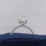 Load image into Gallery viewer, IGI Certified Lab Grown Oval Diamond Engagement Ring: Hidden Halo, Pavé Band image 4