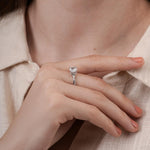 Load image into Gallery viewer, 2.14 CTW Cushion Cut Lab Grown Diamond Vine Halo Engagement Ring in D Colour VVS2 IGI Certified Promise Ring for Her image 4