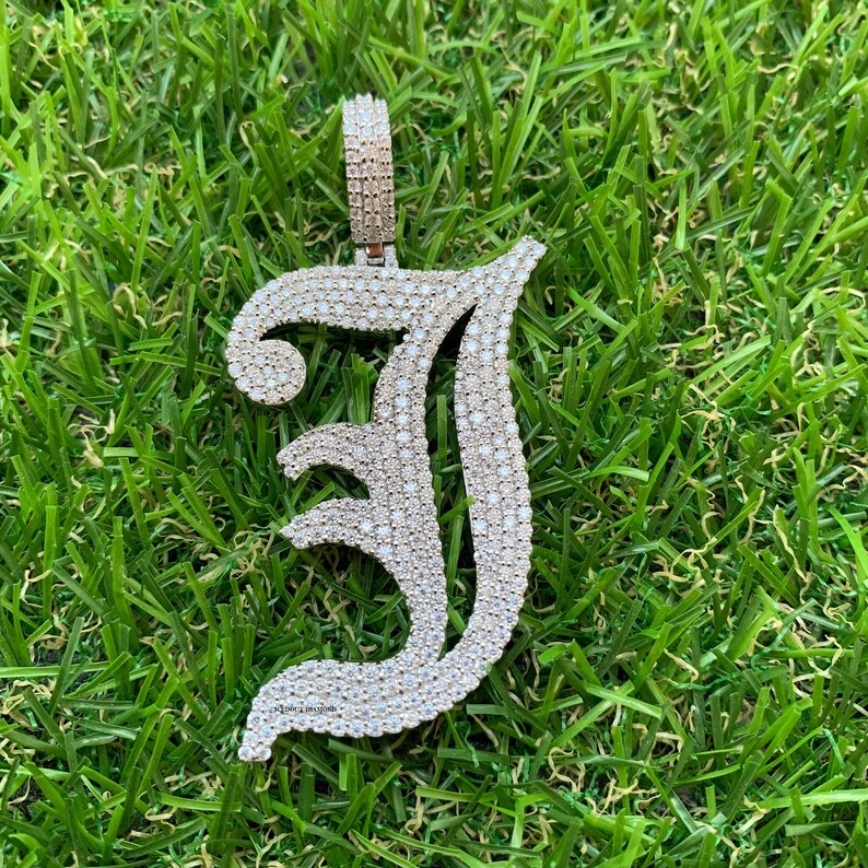 custom moissanite pendant for men/women, vvs moissanite necklace, 925 silver custom letter pendant, best birthday gift, hip hop pendant, rapper jewelry