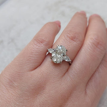 D VVS2 Oval LAB Diamond Engagement Ring , 1-4 Ct Lab Grown Diamond, Hidden Halo Oval Ring, Oval Engagement Ring , Diamond Ring , IGI Diamond image 2