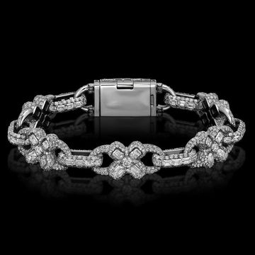 luxury white gold diamond link bracelet for women