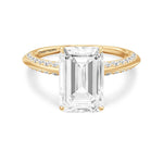 Load image into Gallery viewer, Lab Grown Diamond Emerald Engagement Ring in Yellow Gold Solitaire &amp; 14K Solid Gold Ring