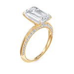 Load image into Gallery viewer, Lab Grown Emerald cut Diamond Solitaire Bridal Engagement Rings for Women in Yellow Gold