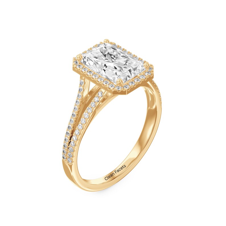 Radiant cut Lab Created Diamond Solitaire Ring for Engagements, Wedding Jewelry and as Anniversary gift for wife or her