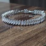 Load image into Gallery viewer, Marquise Cut Lab Diamond Tennis Bracelet, 14K Solid Gold image 2