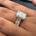 Load image into Gallery viewer, Radiant Cut Lab Diamond Engagement Ring | Gold,Platinum or Silver Prong Set image 4