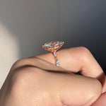 Load image into Gallery viewer, Marquise Moissanite Engagement Ring, Pave Set Band Marquise Ring, 14k Gold 3CT Marquise &amp; Round Accent Ring, 6-Prong Marquise Solitaire Ring image 3