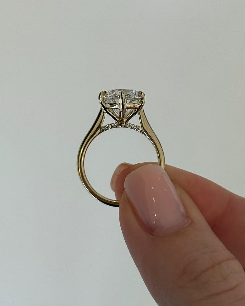 5 Carat Big Round Moissanite Ring 925 Silver image 3