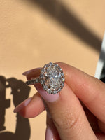 Load image into Gallery viewer, 2.50 Carat Oval Lab Grown Diamond Halo 14k Gold Engagement Ring | IGI Certified image 3