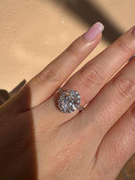 Load image into Gallery viewer, 2.50 Carat Oval Lab Grown Diamond Halo 14k Gold Engagement Ring | IGI Certified image 10
