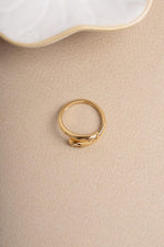 Load image into Gallery viewer, Gold dainty diamond stackable spiral ring