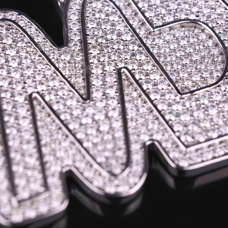 customize MD moissanite pendant. 925 silver mens moissanite charm, 2 inch wide and 2 inch height, best birthday gift, hip hop pendant, pass diamond tester, moissanite letter pendant, mens icedout chain