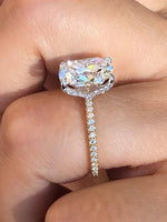 Load image into Gallery viewer, 3.5 CT E Color VVS2 Clarity IGI Certified Cushion Cut Lab Grown Diamond Engagement Ring 14K Solid Gold Ring Unique Solitare Wedding Ring image 6