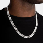 Load image into Gallery viewer, 8.5mm Diamond Cuban Chain White Gold, Iced Out Hip Hop Necklace for Him, Bling Gift for Boyfriend