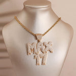 Load image into Gallery viewer, Custom Letters&amp;Name Crown Pendant Necklace, Icy Bling Drip Letters Necklace Gold Filled, Custom Hip-hop Jewelry Unisex, Personalised Gifts image 2
