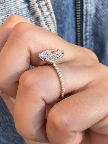 3.5 CT E Color VVS2 Clarity IGI Certified Cushion Cut Lab Grown Diamond Engagement Ring 14K Solid Gold Ring Unique Solitare Wedding Ring image 2