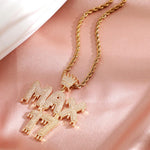 Load image into Gallery viewer, Custom Letters&amp;Name Crown Pendant Necklace, Icy Bling Drip Letters Necklace Gold Filled, Custom Hip-hop Jewelry Unisex, Personalised Gifts image 4