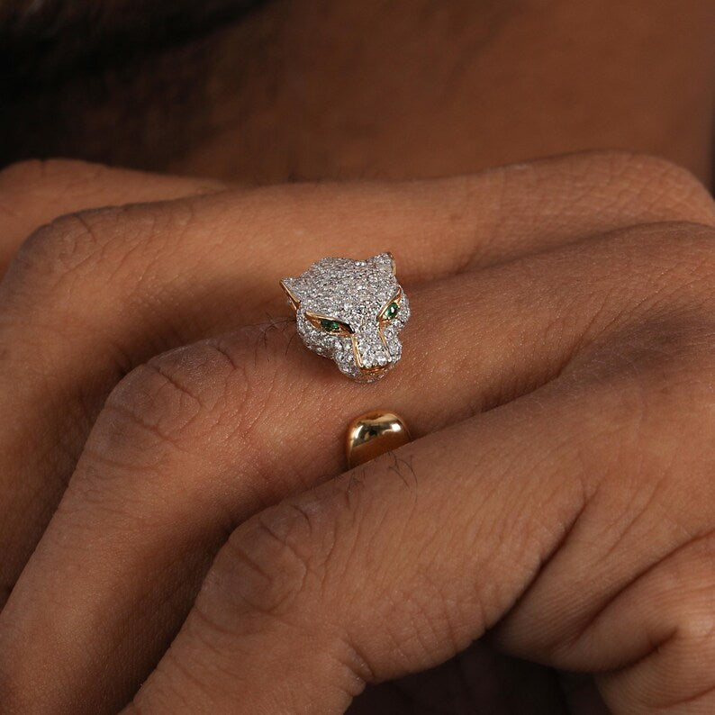 5.2 TCW Lab Grown Diamond Cluster Ring: 14K Yellow Gold Men's Engagement image 3