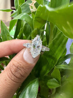 Load image into Gallery viewer, 5 Ct Marquise Diamond Engagement Ring for Women | Platinum Finish | Statement Bridal Ring | Marquise Diamond Ring image 7