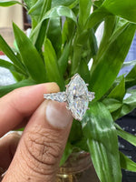 Load image into Gallery viewer, 5 Ct Marquise Diamond Engagement Ring for Women | Platinum Finish | Statement Bridal Ring | Marquise Diamond Ring image 5