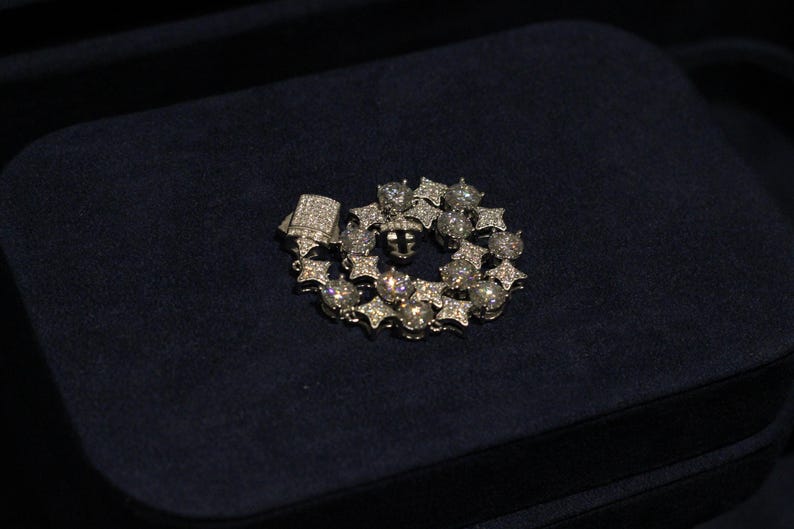 Certified VVS1 Moissanite Cluster 6mm Tennis Bracelet image 4
