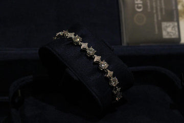 Certified VVS1 Moissanite Cluster 6mm Tennis Bracelet image 1
