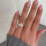 Load image into Gallery viewer, Pear Cut Moissanite Diamond Toi Et Moi Ring | Solid Gold Anniversary Ring image 6