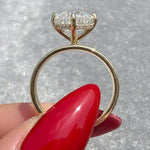 Load image into Gallery viewer, 3.00 CT Marquise Cigar Band Ring, Marquise Cut Moissanite Engagement Ring, 5 MM Thick Cigar Band Ring, 14K Gold Marquise Hidden Halo Ring. image 6