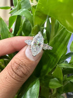 Load image into Gallery viewer, 5 Ct Marquise Diamond Engagement Ring for Women | Platinum Finish | Statement Bridal Ring | Marquise Diamond Ring image 6