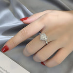 Load image into Gallery viewer, 2.20 CT Heart Moissanite Engagement Ring, Halo Pavé Cathedral Band, 14K White Gold Heart Shaped Wedding Ring, Love Heart diamond ring image 5