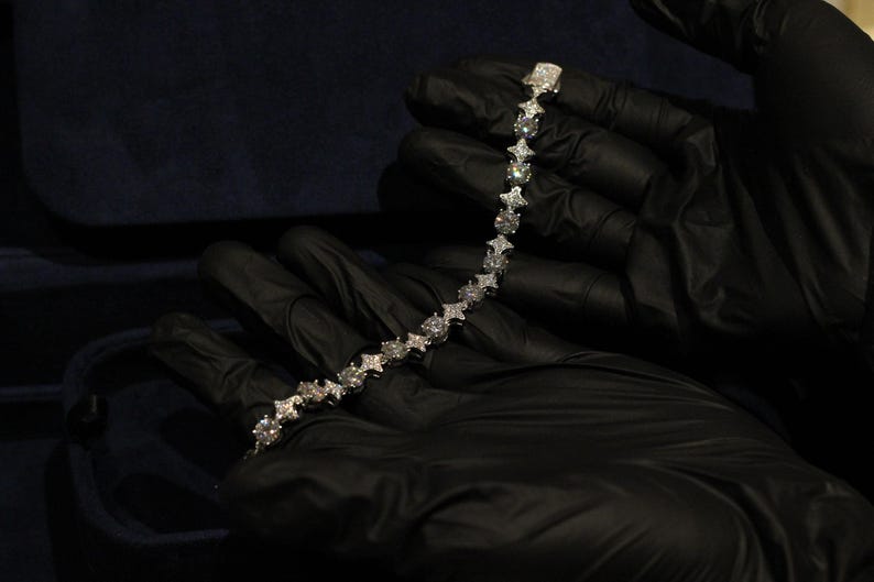 Certified VVS1 Moissanite Cluster 6mm Tennis Bracelet image 6