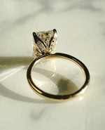Load image into Gallery viewer, 4CT Emerald Cut Tulip Set Moissanite Engagement Ring 14K Solid Yellow Gold Wedding Ring, Anniversary Ring For Women, Promise &amp; Proposal Ring image 4