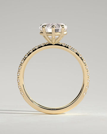 2.00 CT Heart Moissanite Engagement Ring, 14K Gold Heart Cut Pave Set Band Moissanite Ring, Half Pave Band Ring, GRA certified D-VVS1 ring. image 2