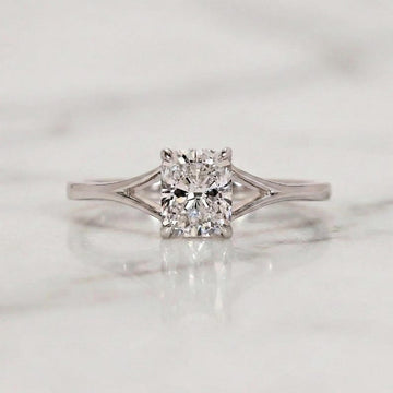 Lab Grown E,VVS2, IGI Certified Cushion Diamond Engagement Ring, Split Band Ring, Solitaire Cushion Ring for Her Anniversary Gifts image 1