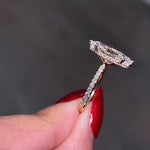 Load image into Gallery viewer, 4 CT Marquise Cut Moissanite Engagement Ring, 14K Solid Gold 6 Prong With Hidden Halo Ring, Elongated Marquise Solitaire Bridal Wedding Ring image 7