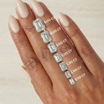 Load image into Gallery viewer, Lab grown emerald cut diamond with sizes 0.50 ct, 1 ct, 1.50 ct, 2 ct, 3 ct, 4 ct, 5 ct