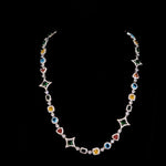 Load image into Gallery viewer, Iced Out Multi-Color Geometric Silver Gold Diamond Necklace Chain, Hip Hop Jewelry for Women image 8
