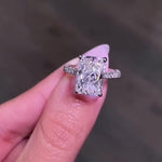 Load image into Gallery viewer, 5CT Radiant Cut Moissanite Engagement Ring 14K Solid Gold Pave Setting Hidden Halo Wedding Ring Promise Ring Anniversary Gift For Women image 10